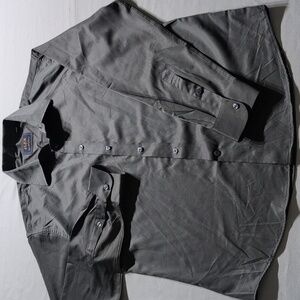 Flex Men's Luxury Collection Long Sleeve Button Up Shirt Gray Soft Fabric Size M